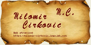 Milomir Ćirković vizit kartica